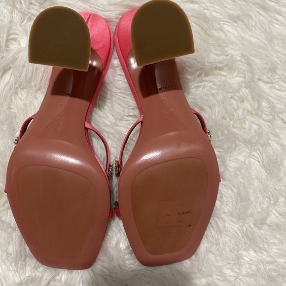 Amina Muaddi Lily‎ slipper 95 Crystal embellished satin heels size 37.5EU - Picture 8 of 14